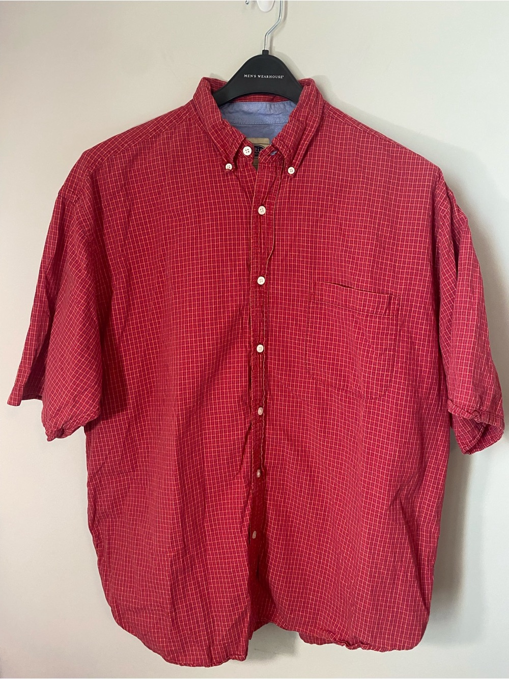 Austin Clothing Co. Red Plaid Button-Down Short Sleeve Shirt